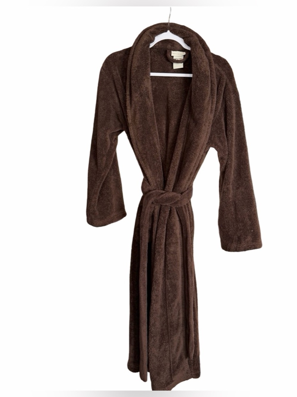 Pottery Barn Chocolate Brown Cozy Plush Fluffy Robe Womens Size Small